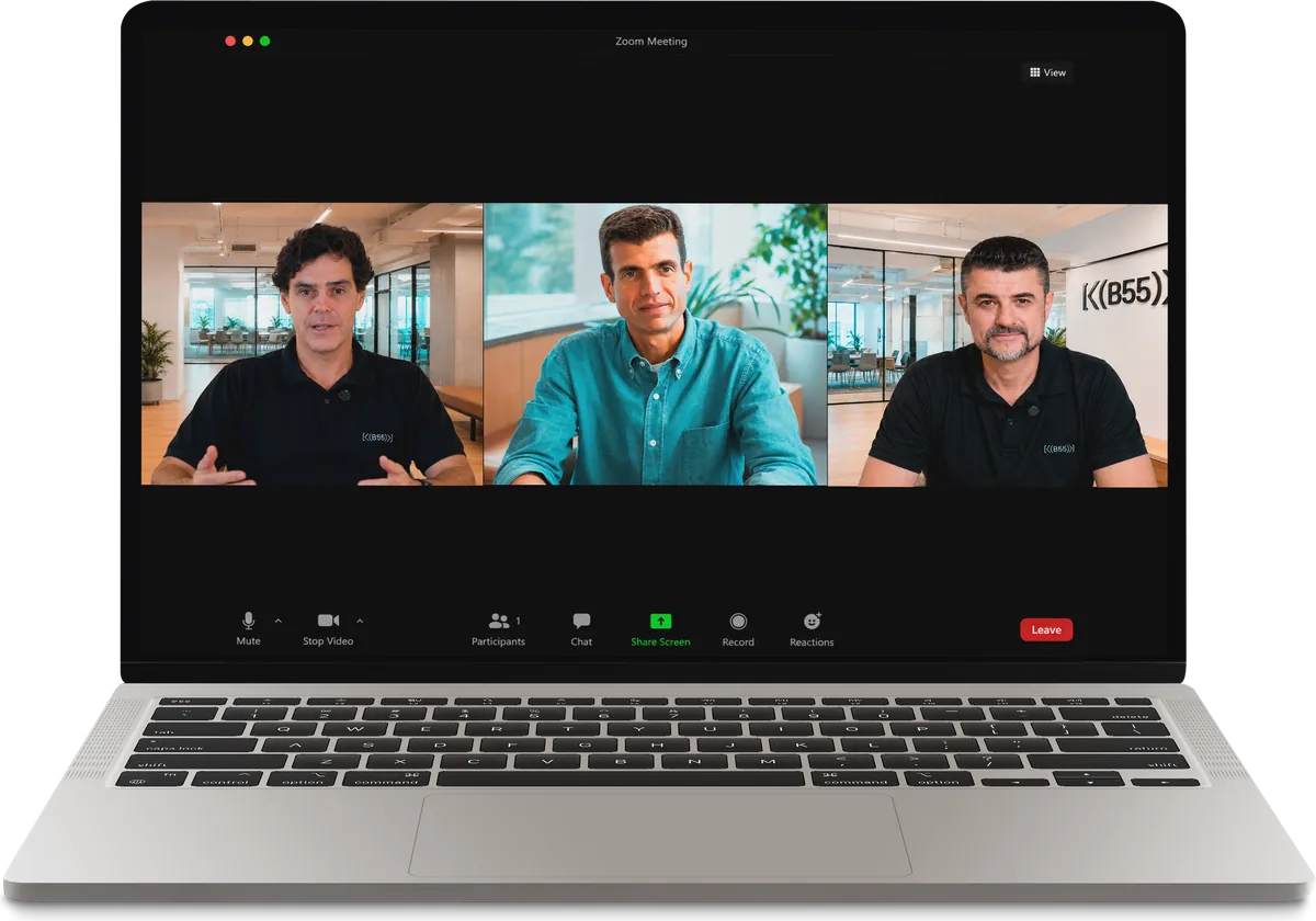 Guilherme Benchimol, Andre Street e Cristhiano Faé dando a aula ao vivo pelo Zoom